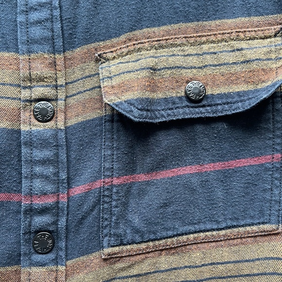 The North Face Men's Small Campshire Long Sleeve Button Up Shirt Cotton Navy Tan - Picture 5 of 7